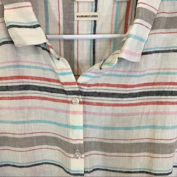 Weatherproof Vintage Tie Front Linen Blend Top - Picture 12 of 15